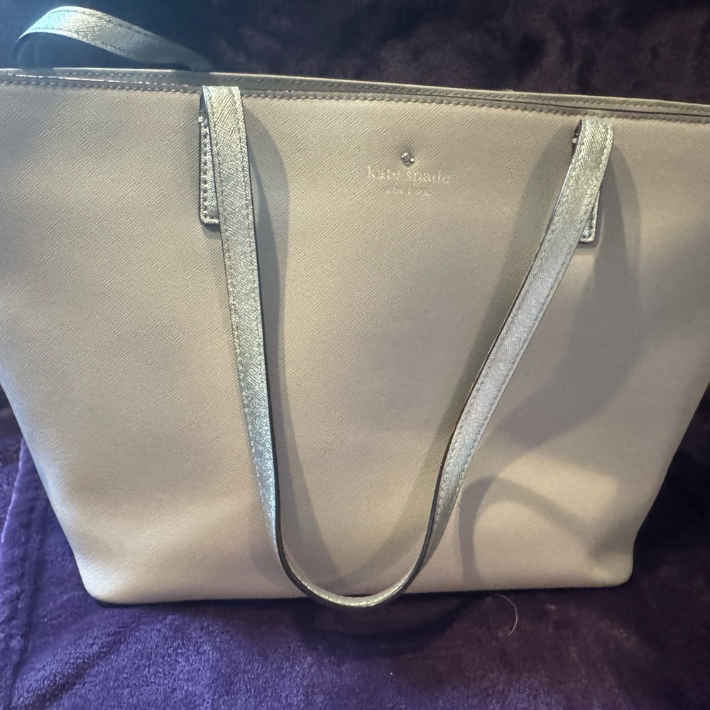 Kate Spade Cream Leather Tote Structured Design